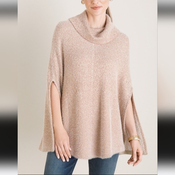 Chico's Fuzzy Shine-Knit Cape - Picture 1 of 3